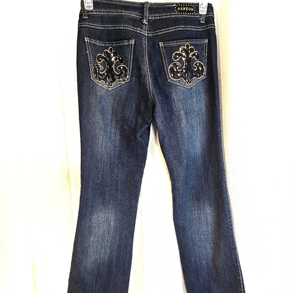 Dereon Sz 5/6 Sequin Pocket Jeans - Picture 3 of 9